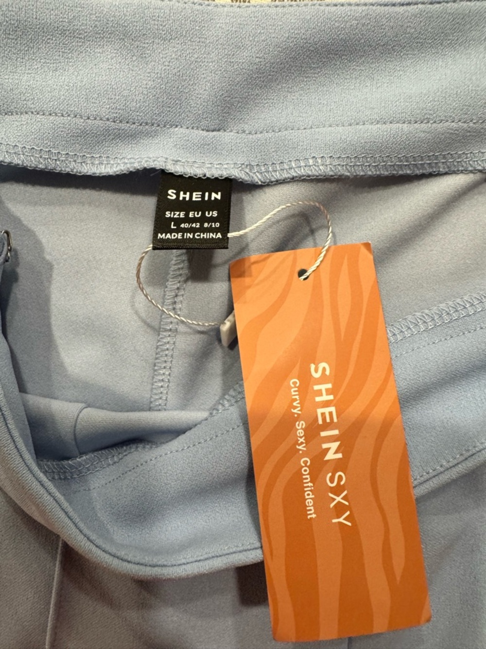SHEIN Pale Blue Ankle-Length Ponte Pants - Picture 4 of 4